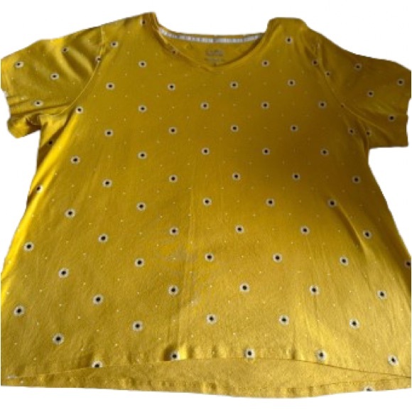 croft & barrow Tops - Sunflower tee 1X